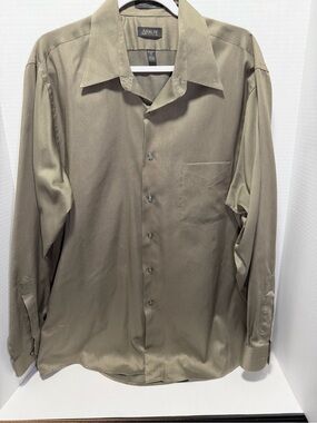 Arrow Men's Olive-Tan Long Sleeve Dress Shirt
